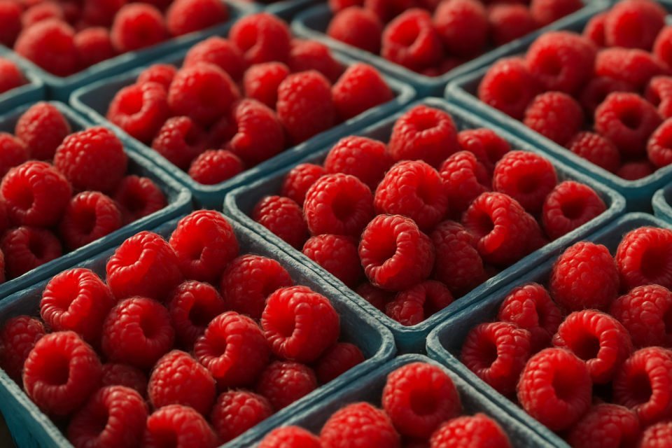 Maliny in central Poland: wholesale prices volatile, low supply, farm-gate up to €2.8/kg