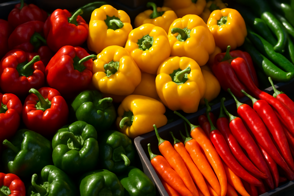 Red, Yellow and Green Pepper Prices Rise at Bronisze Amid Early Polish Harvest