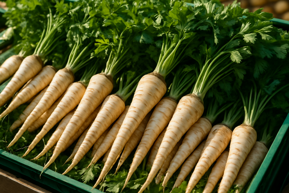 Warsaw wholesale quotes root parsley at €0.8–1.2/kg in mid-August